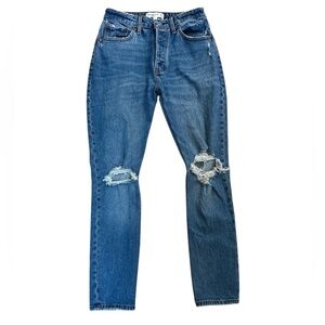 Abercrombie & Fitch Curve Love The Dad High Rise Distressed Denim Jeans size 26